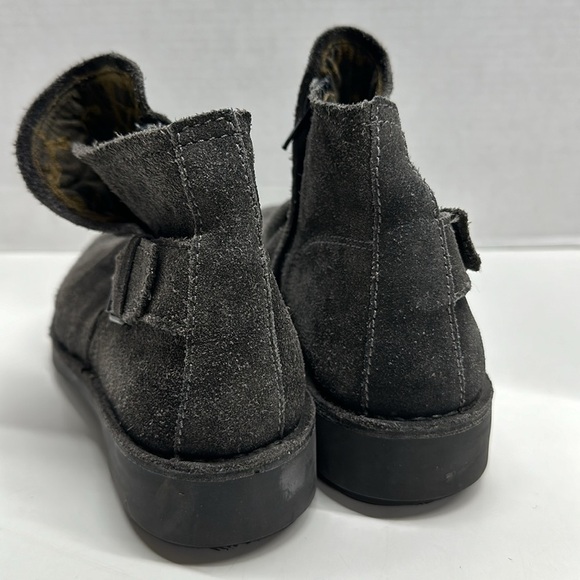 Fly London Ankle Boots Shoes Booties Suede Side Zip Buckle Gray Size 38 US 8 - Picture 6 of 11